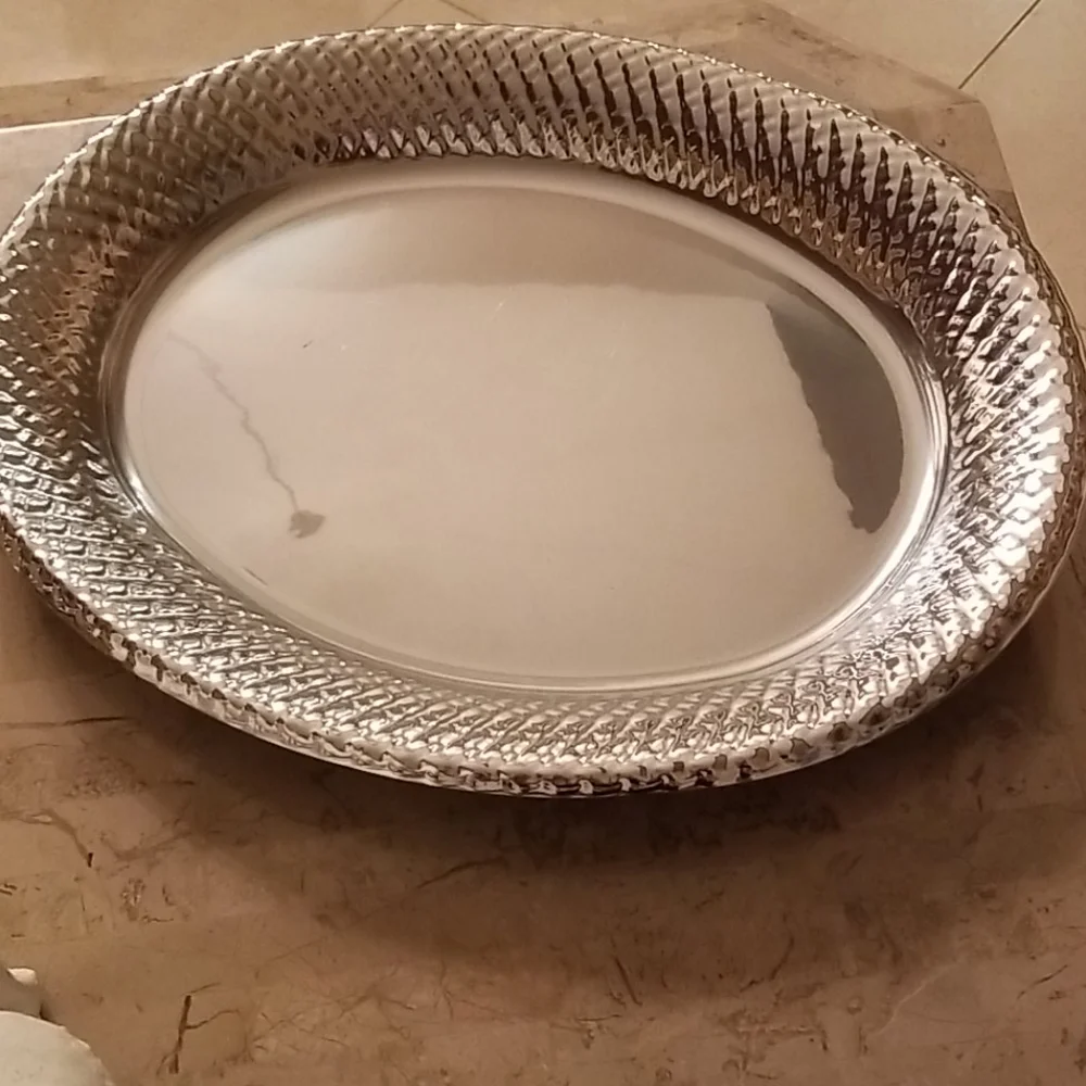 SALE! Lightweight Silvertone Tray